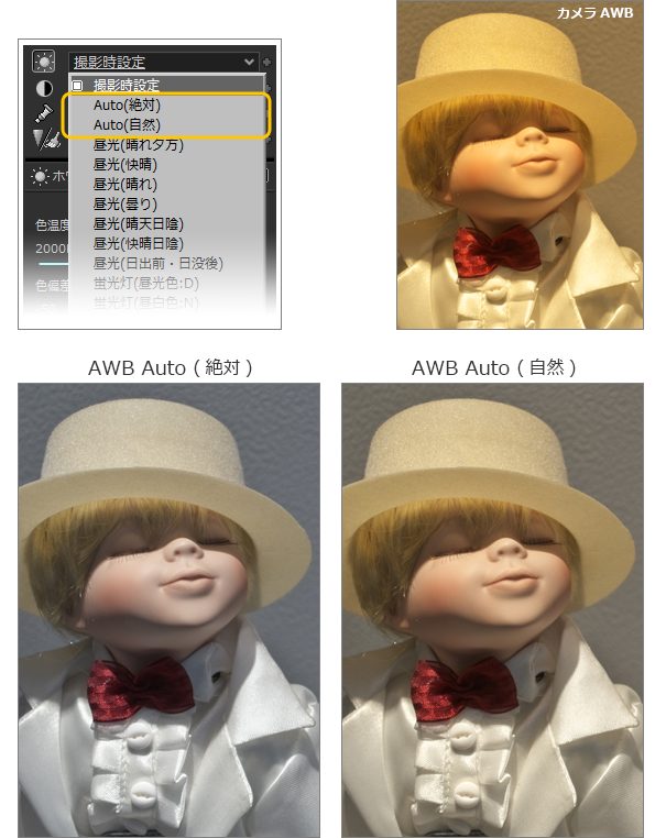 作例1：電球色光源下での撮影例